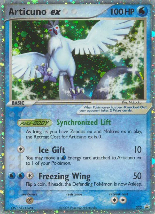 Articuno ex 32 card from Nintendo Black Star Promos
