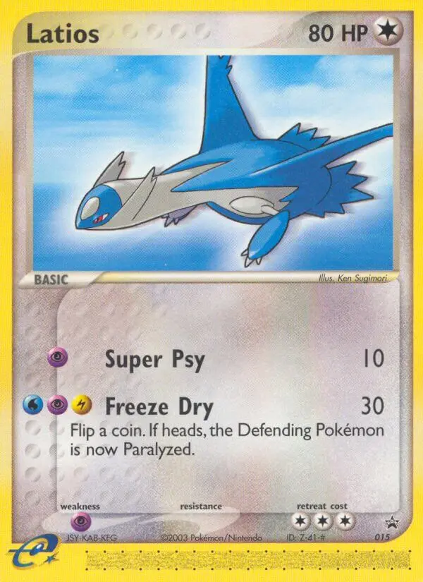 Latios 15 card from Nintendo Black Star Promos