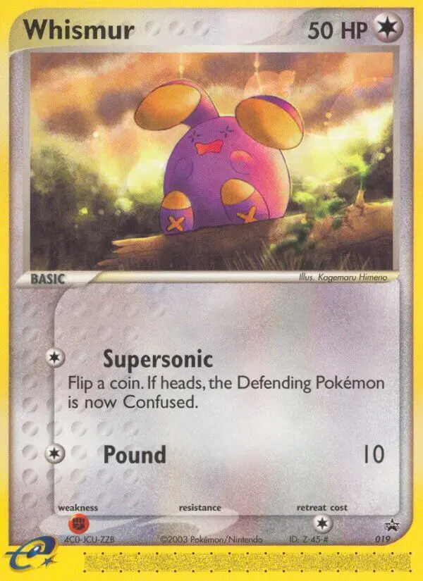 Whismur 19 card from Nintendo Black Star Promos