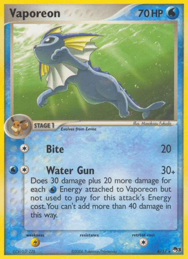 Vaporeon 6 — POP Series 3 6, Holofoil finish