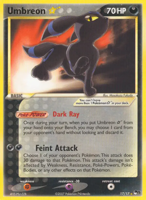 Umbreon ★ 17 card from POP Series 5