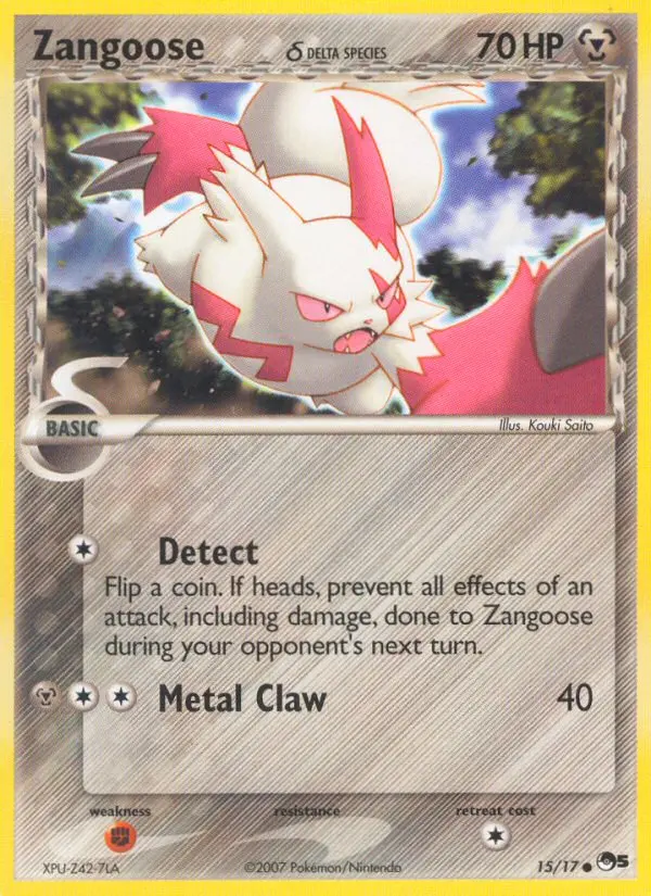 Zangoose δ 15 card from POP Series 5