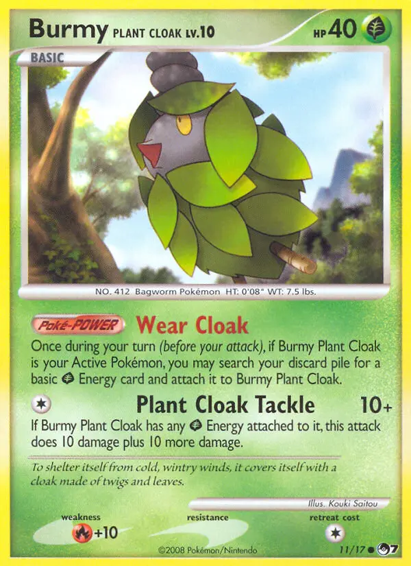 Burmy Plant Cloak 11 card from POP Series 7