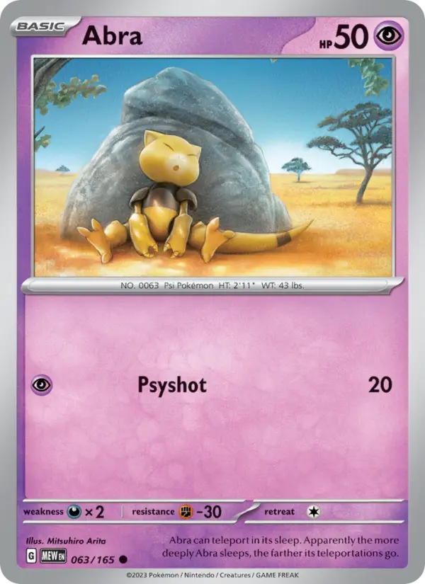 Abra 63 card from 151