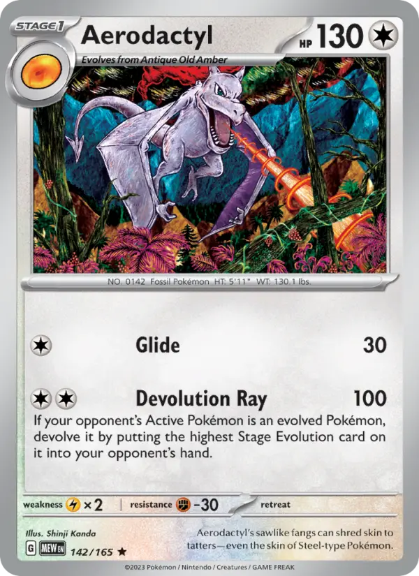 Aerodactyl 142 card from 151