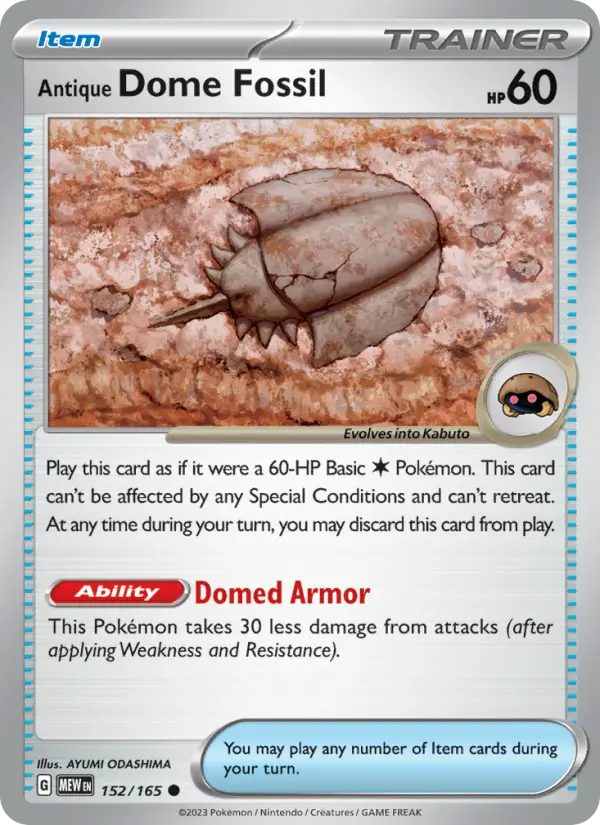 Antique Dome Fossil 152 — 151 152, Normal finish