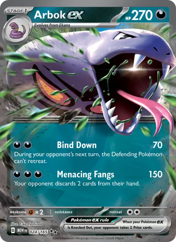 Arbok ex 24 — 151 24, Holofoil finish