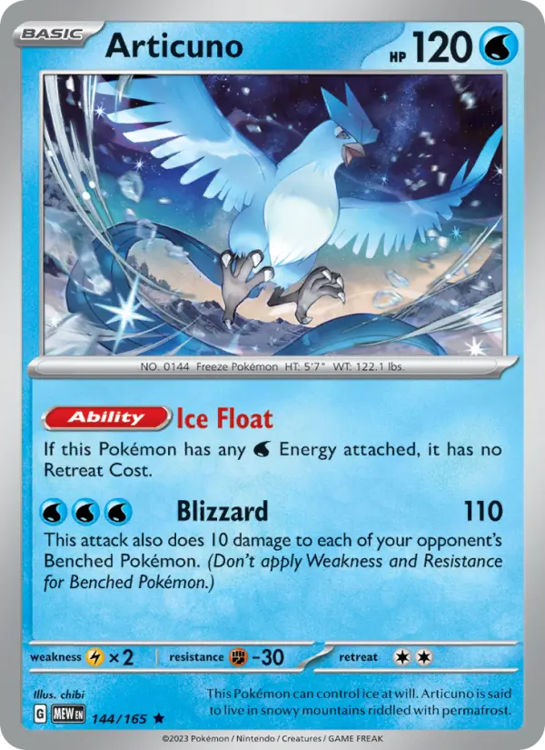 Articuno 144 — 151 144, Holofoil finish