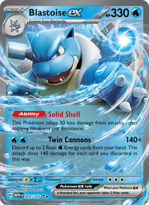 Blastoise ex 9 card from 151