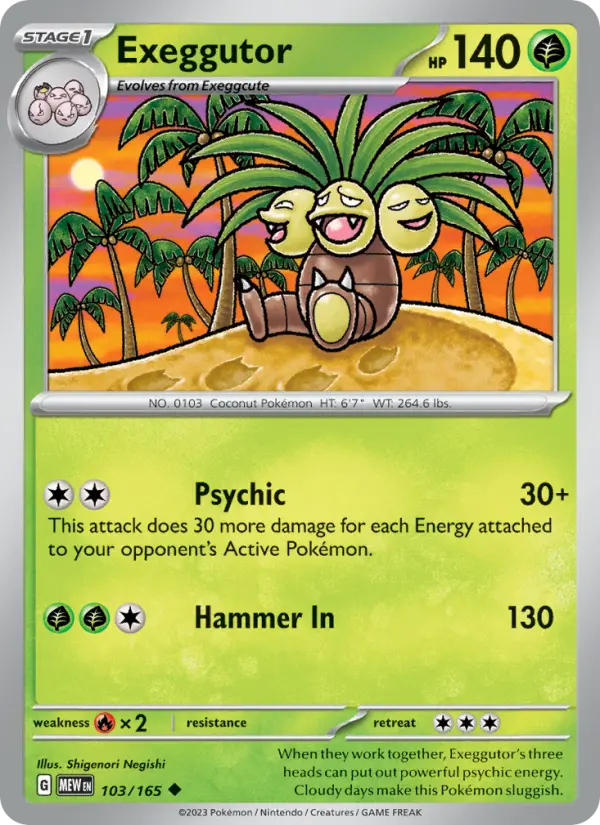Exeggutor 103 — 151 103, Normal finish