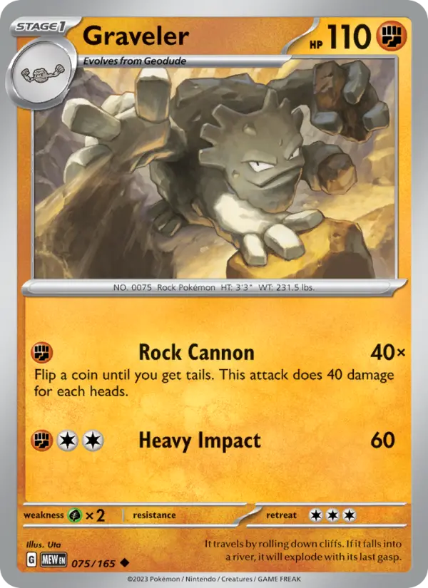 Graveler 75 card from 151