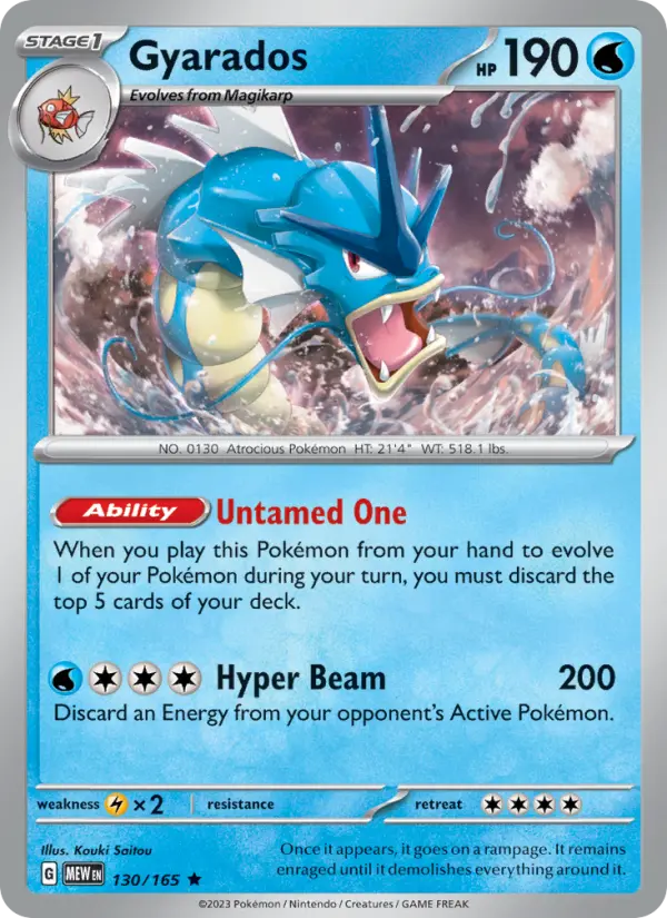 Gyarados 130 — 151 130, Holofoil finish
