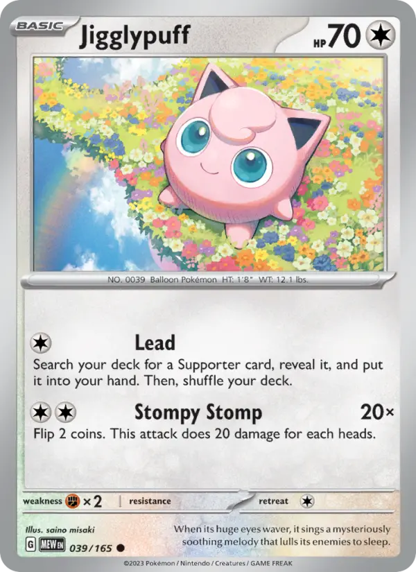 Jigglypuff 39 card from 151