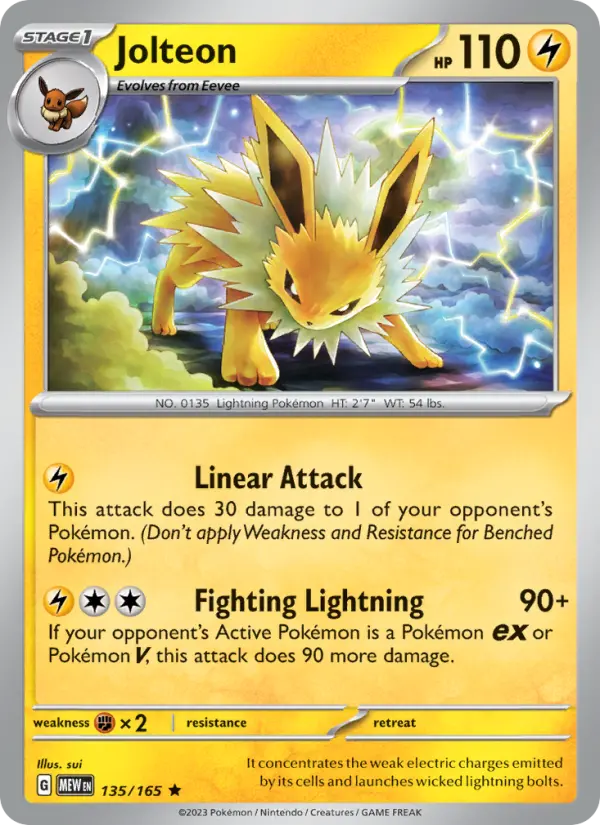Jolteon 135 — 151 135, Holofoil finish