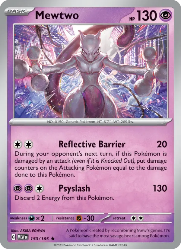 Mewtwo 150 — 151 150, Holofoil finish