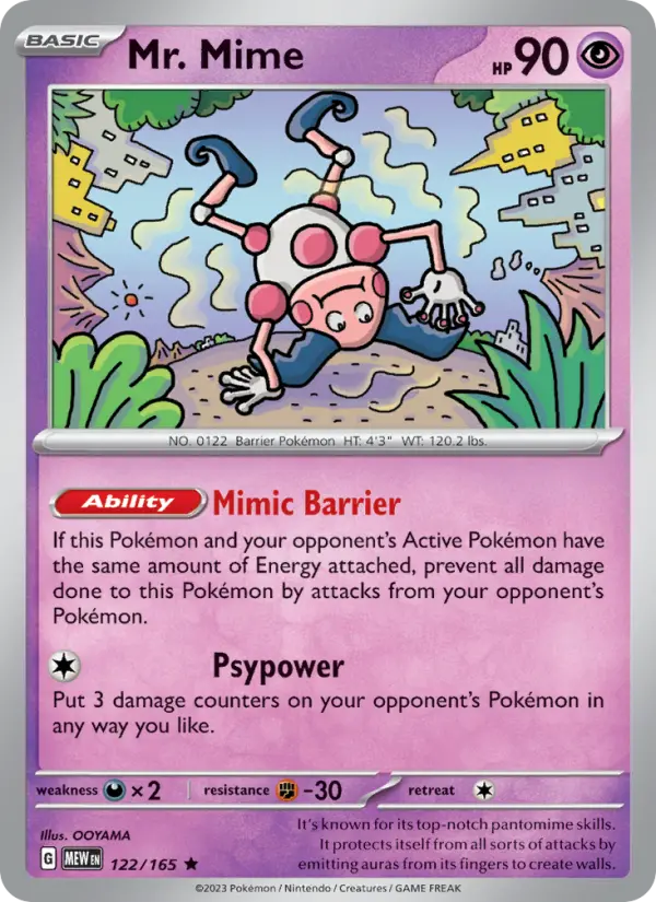 Mr. Mime 122 — 151 122, Holofoil finish