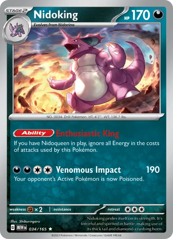 Nidoking 34 — 151 34, Holofoil finish