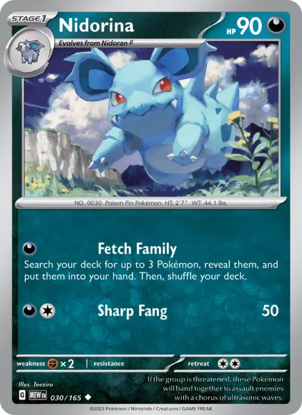 Nidorina 30 card from 151