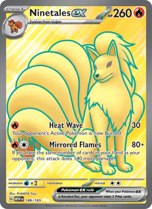 Ninetales ex 186 — 151 186, Holofoil finish
