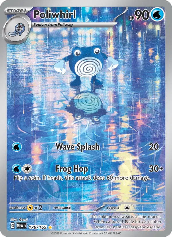 Poliwhirl 176 — 151 176, Holofoil finish