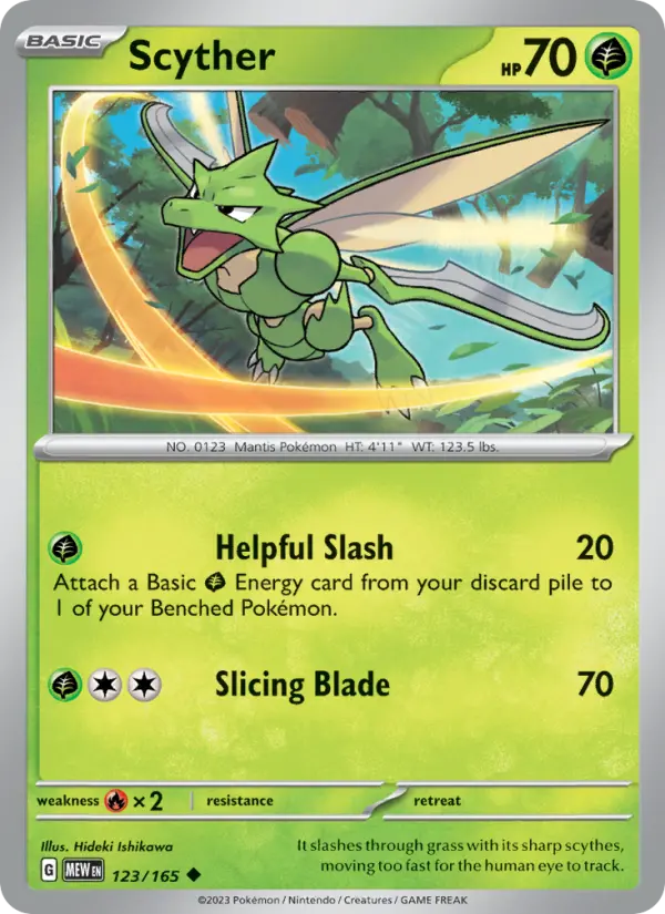 Scyther 123 card from 151