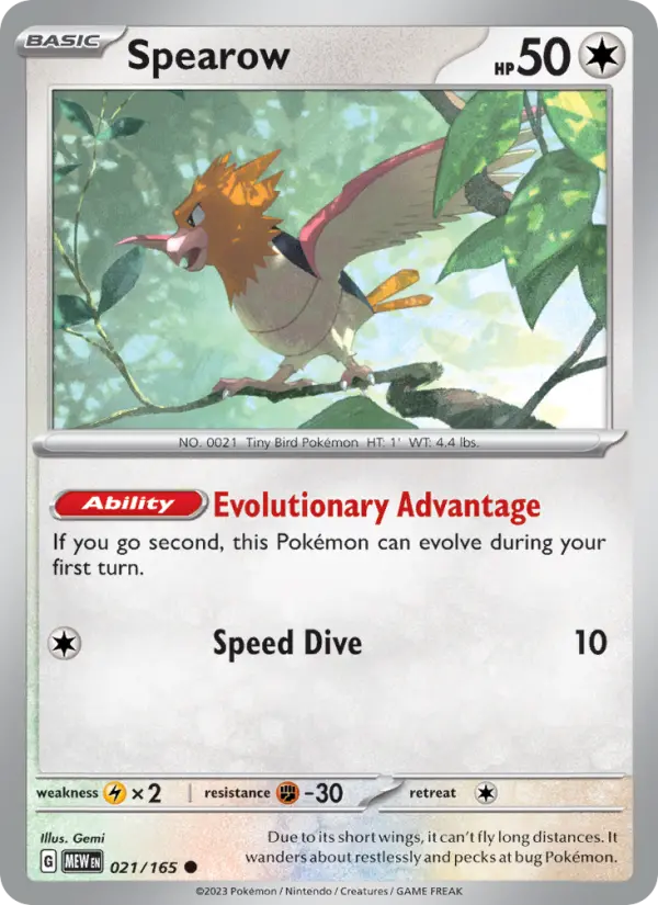 Spearow 21 card from 151