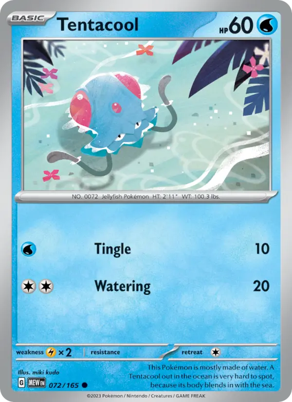 Tentacool 72 card from 151