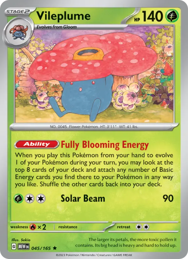 Vileplume 45 card from 151