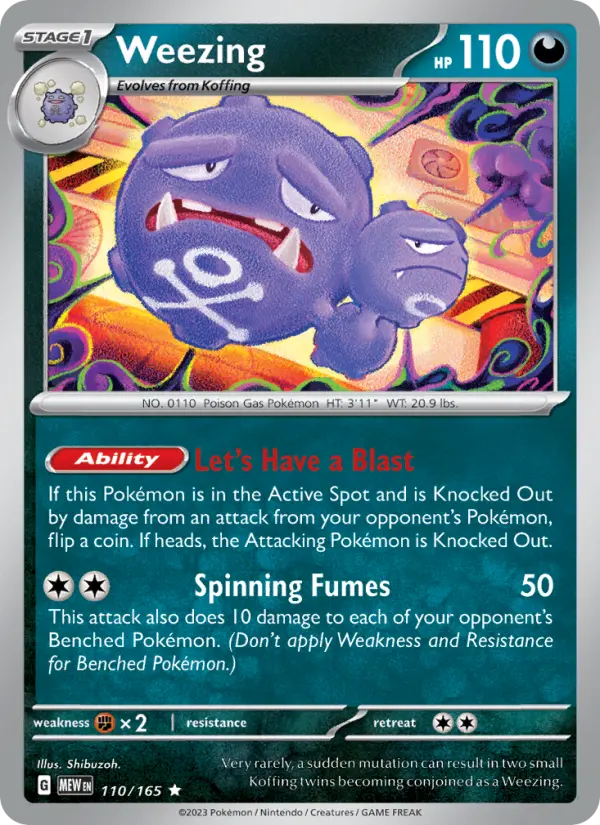Weezing 110 — 151 110, Holofoil finish
