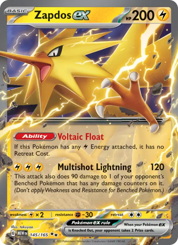 Zapdos ex 145 — 151 145, Holofoil finish