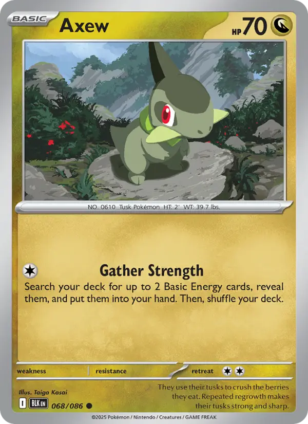 Axew 68 card from Black Bolt