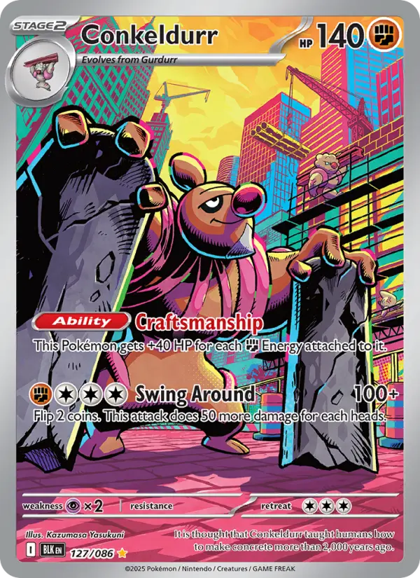 Conkeldurr 127 card from Black Bolt