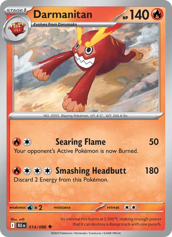 Darmanitan 14 card from Black Bolt