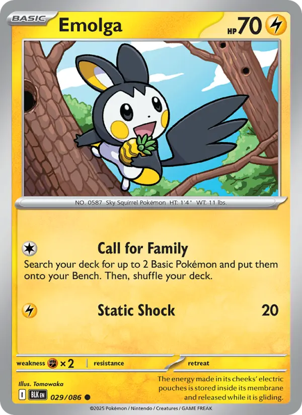 Emolga 29 card from Black Bolt