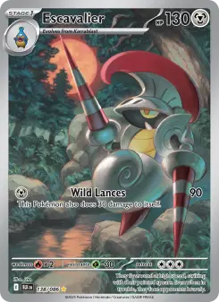 Escavalier 138 — shown as an example of the Reverse Holofoil finish