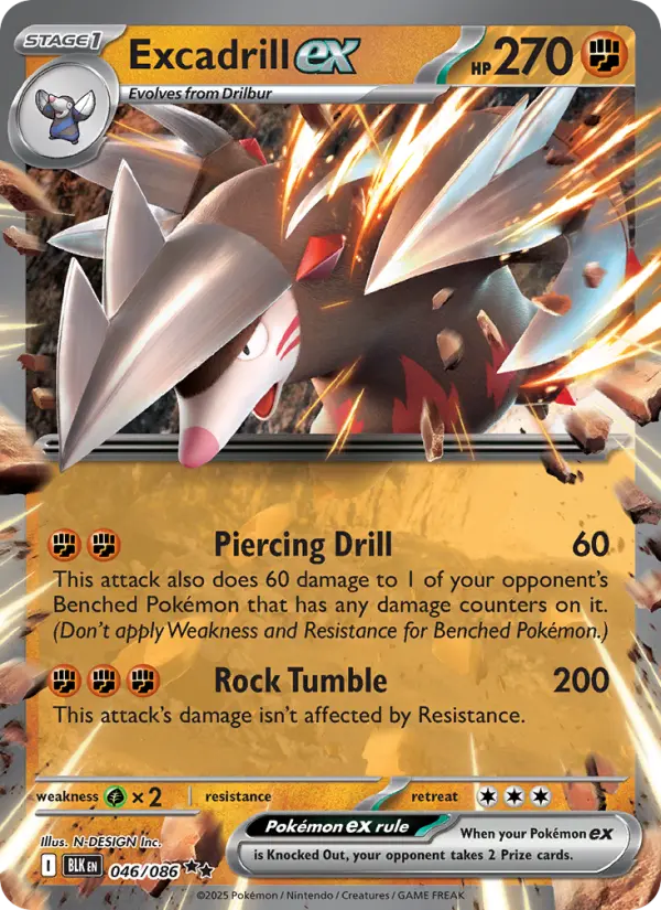 Excadrill ex 46 card from Black Bolt