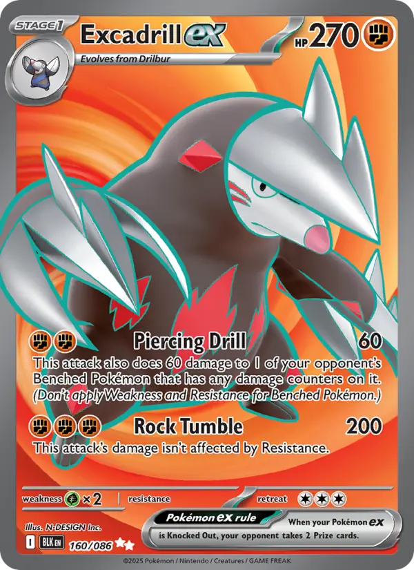 Excadrill ex 160 card from Black Bolt