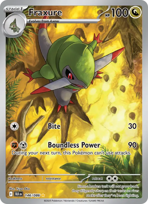 Fraxure 146 card from Black Bolt