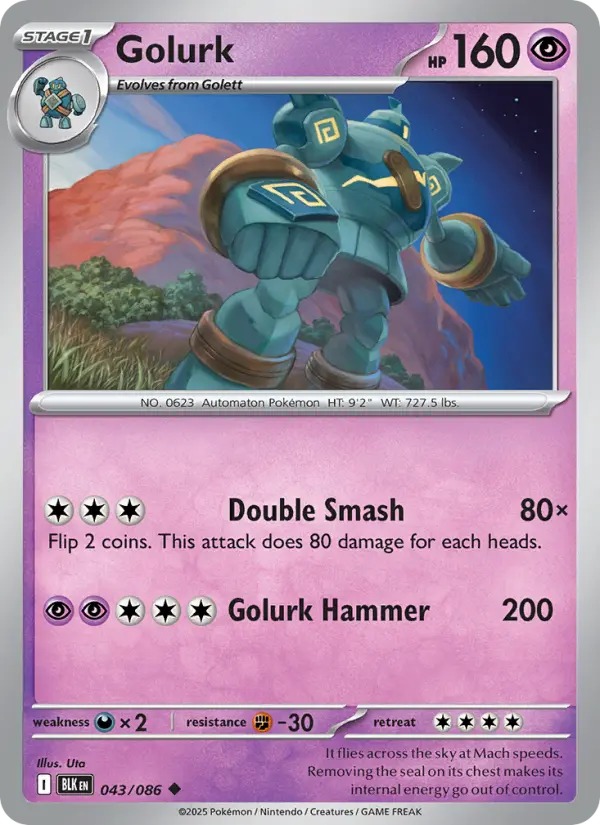 Golurk 43 card from Black Bolt