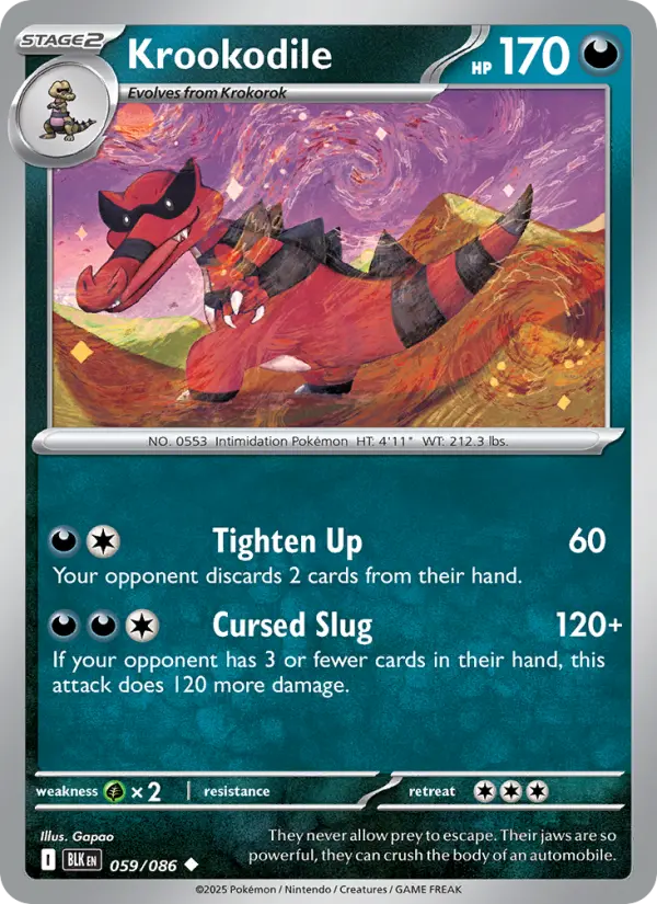 Krookodile 59 card from Black Bolt