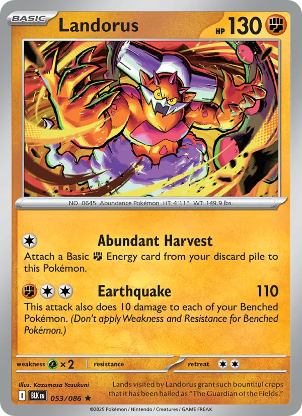 Landorus 53 card from Black Bolt