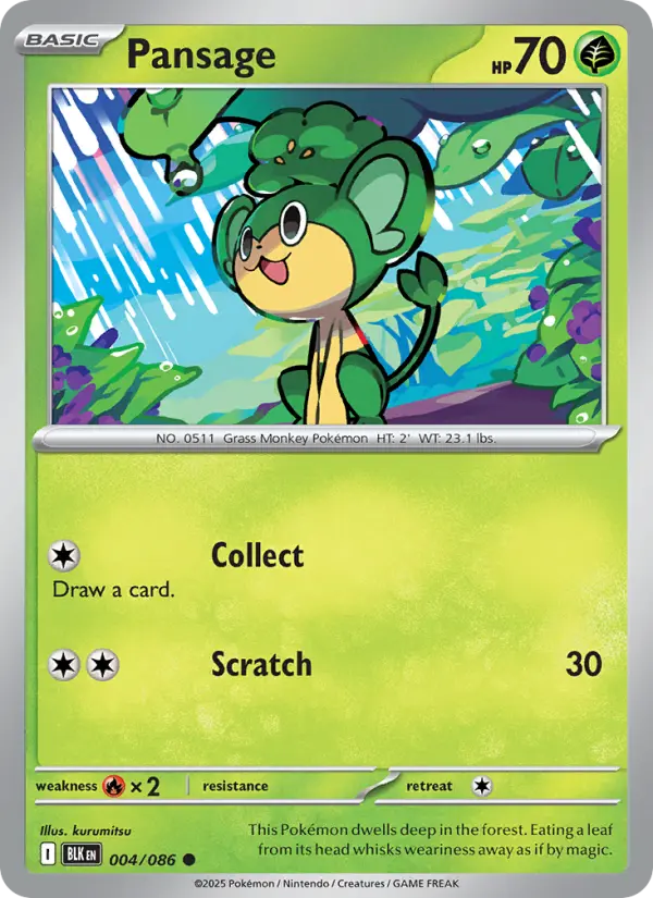Pansage 4 card from Black Bolt