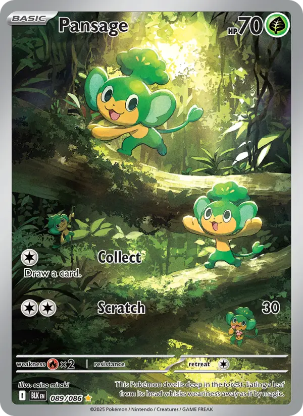 Pansage 89 card from Black Bolt