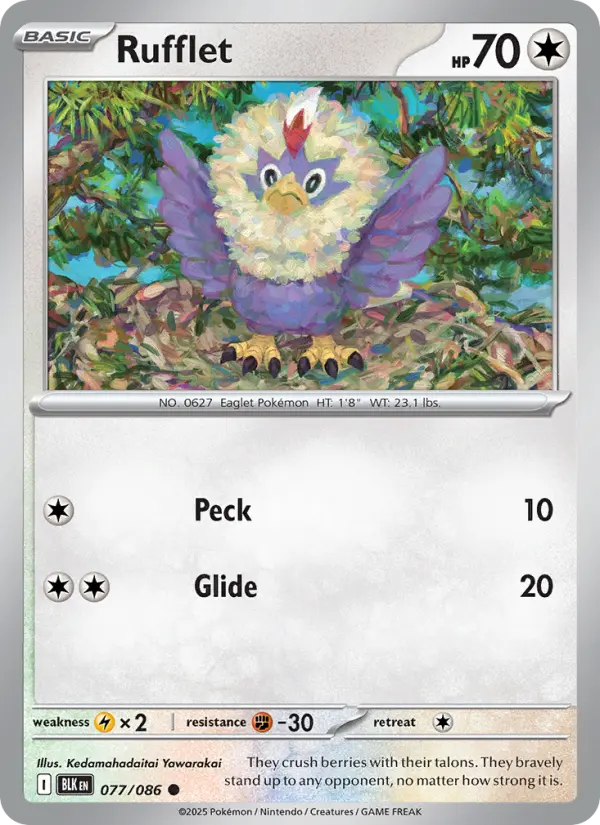Rufflet 77 card from Black Bolt