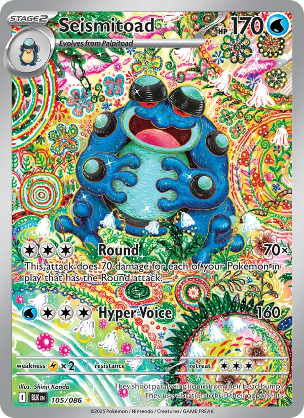Seismitoad 105 card from Black Bolt