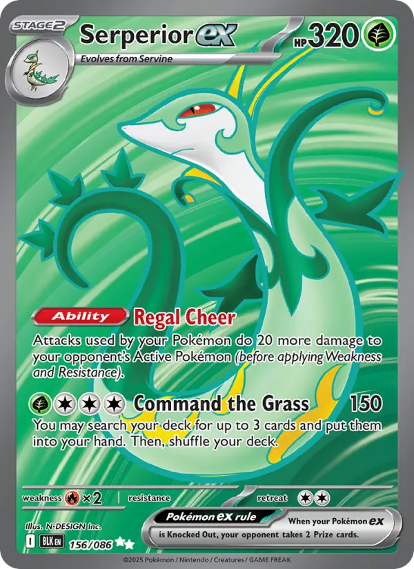 Serperior ex 156 card from Black Bolt