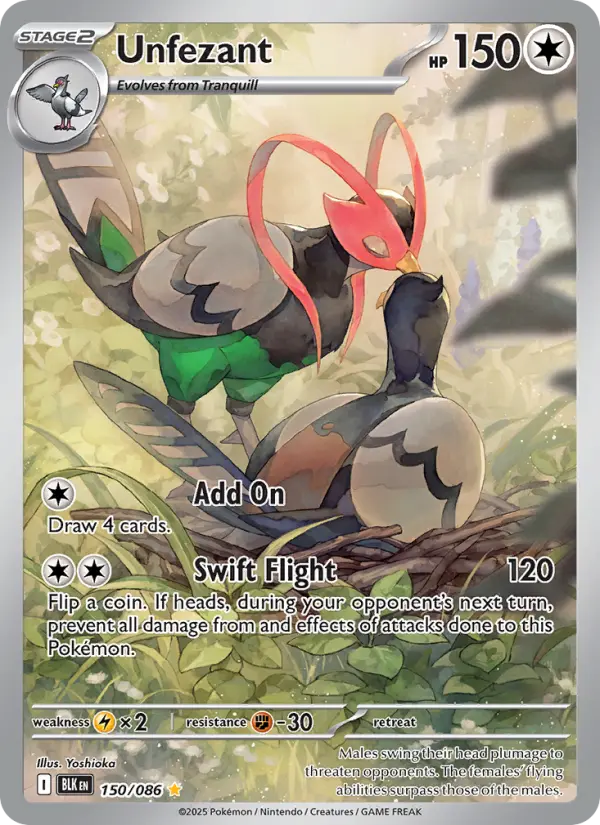 Unfezant 150 card from Black Bolt
