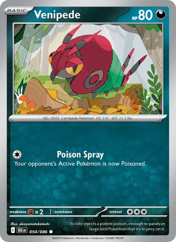 Venipede 54 card from Black Bolt