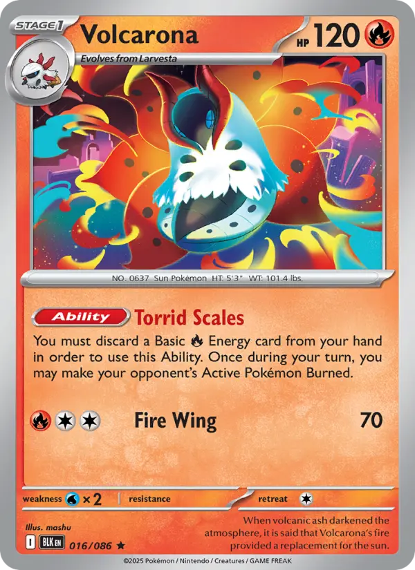 Volcarona 16 card from Black Bolt