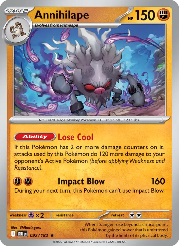 Annihilape 92 card from Destined Rivals